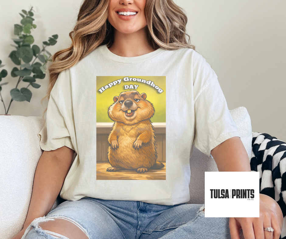 DTF HAPPY GROUNDHOG DAY TRANSFER