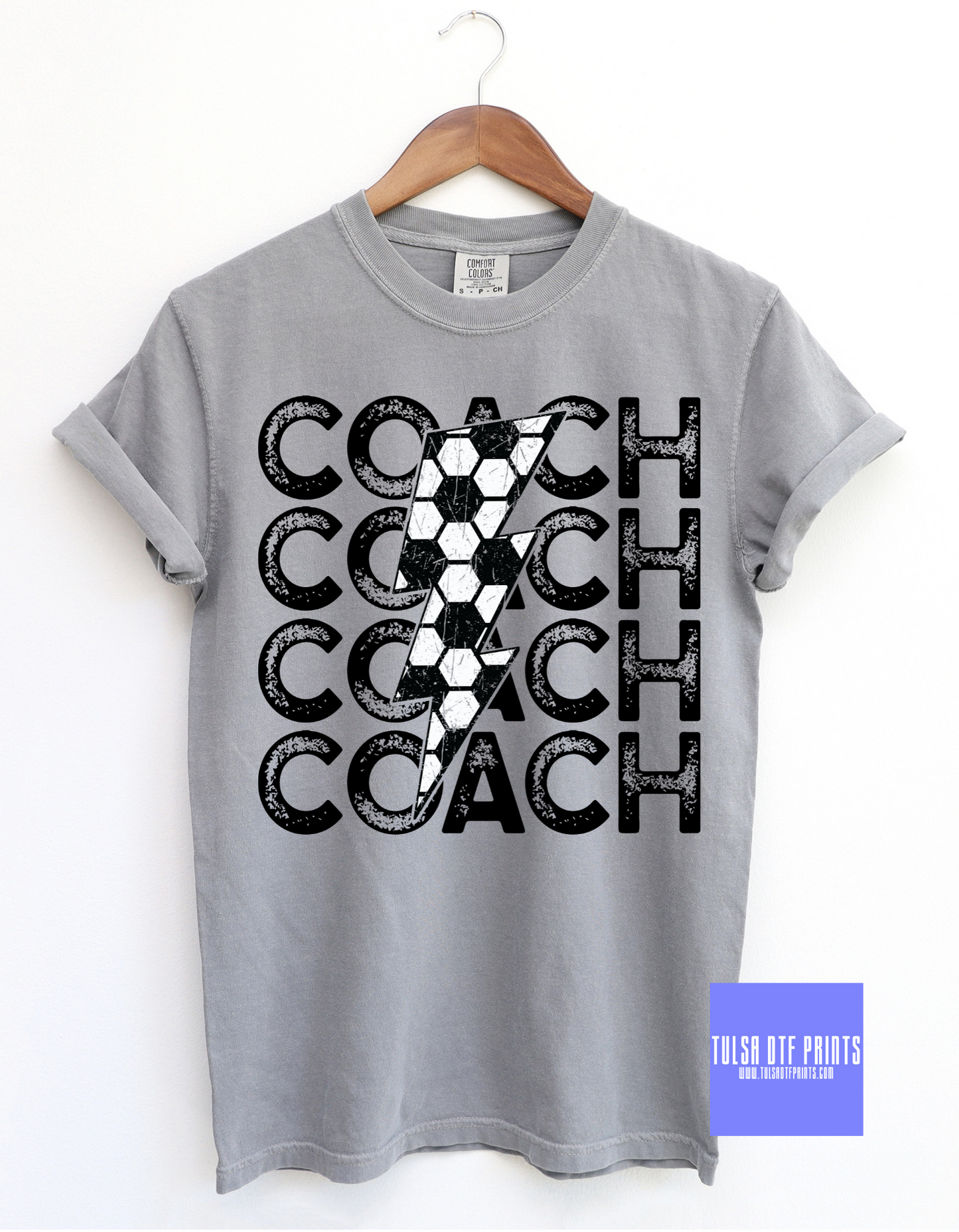 DTF SOCCER COACH STACKED DISTRESSED TRANSFER