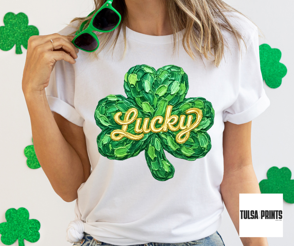 DTF PAINT LUCKY SHAMROCK TRANSFER