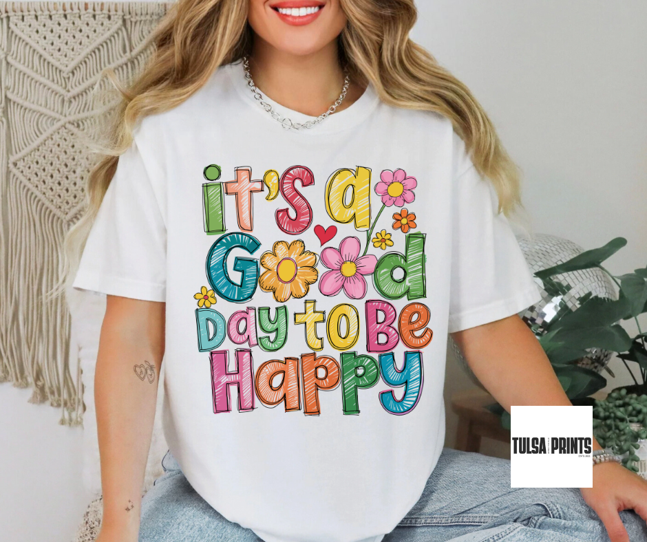 DTF FLOWER POWER HAPPY DAY TRANSFER