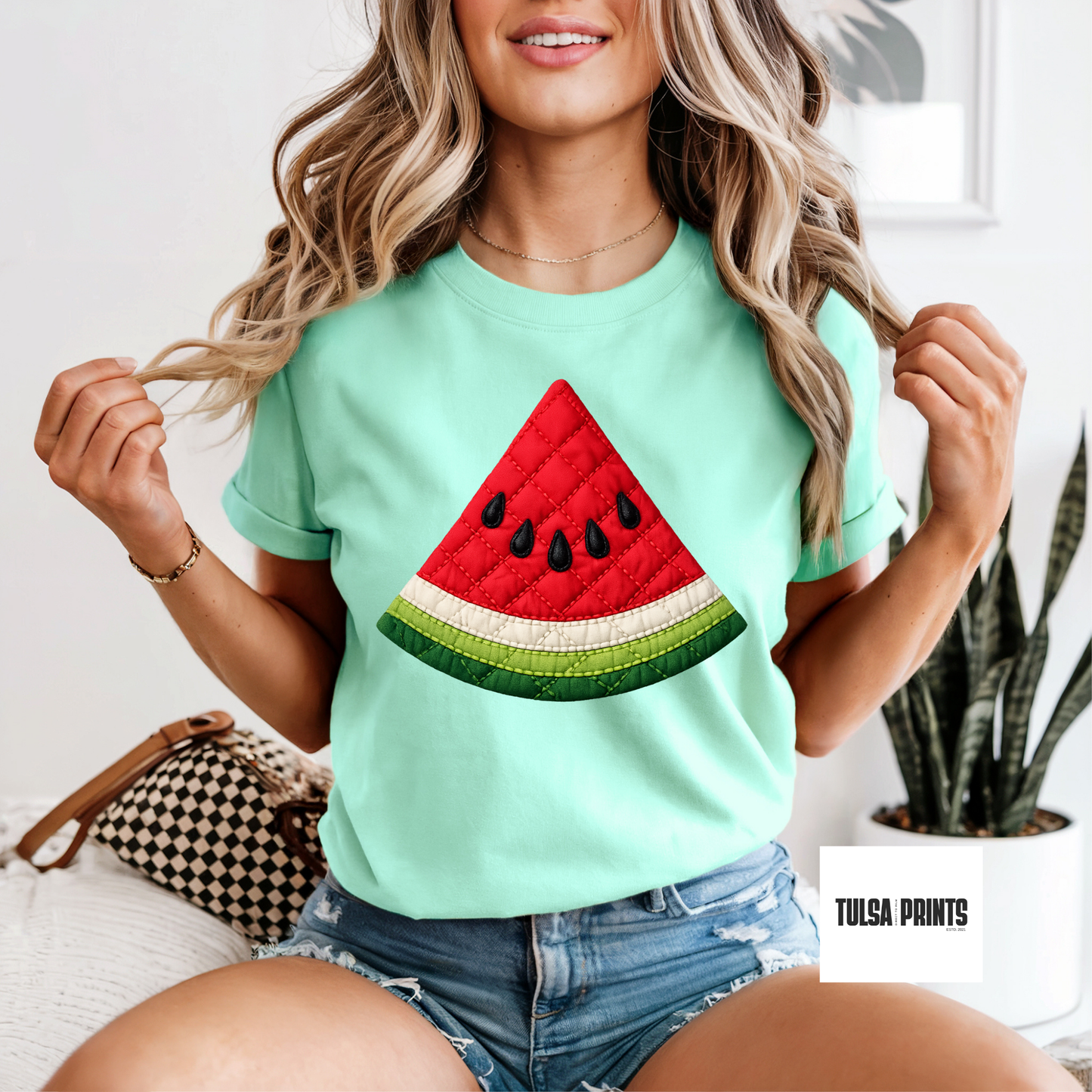 DTF QUILTED MELON TRANSFER