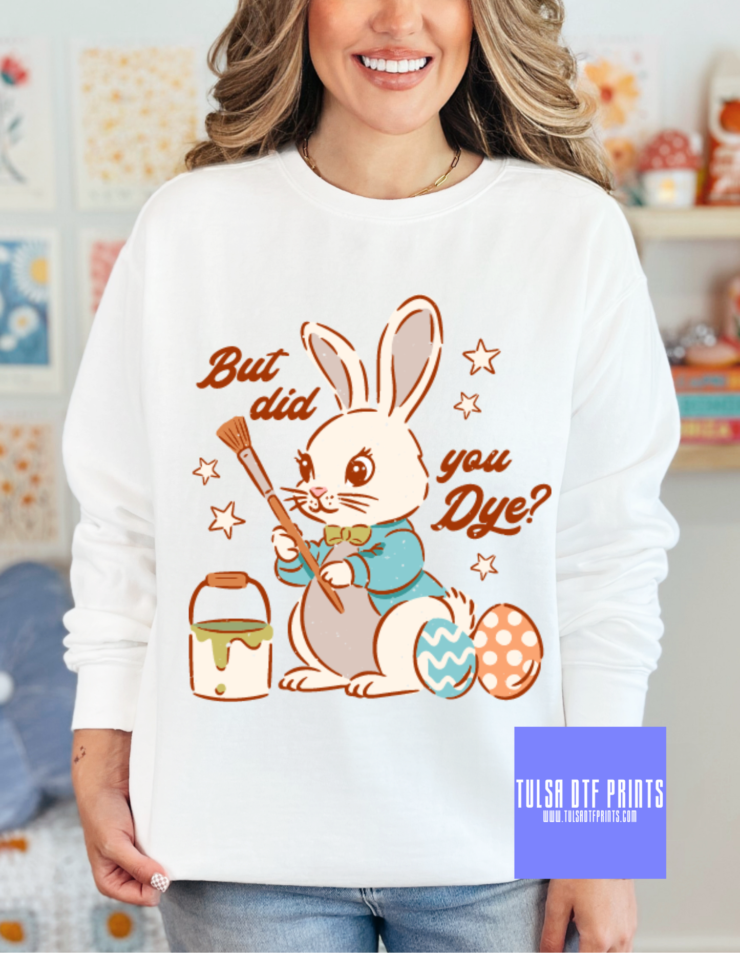 DTF BUT DID YOU DYE EASTER BUNNY BLUE TRANSFER