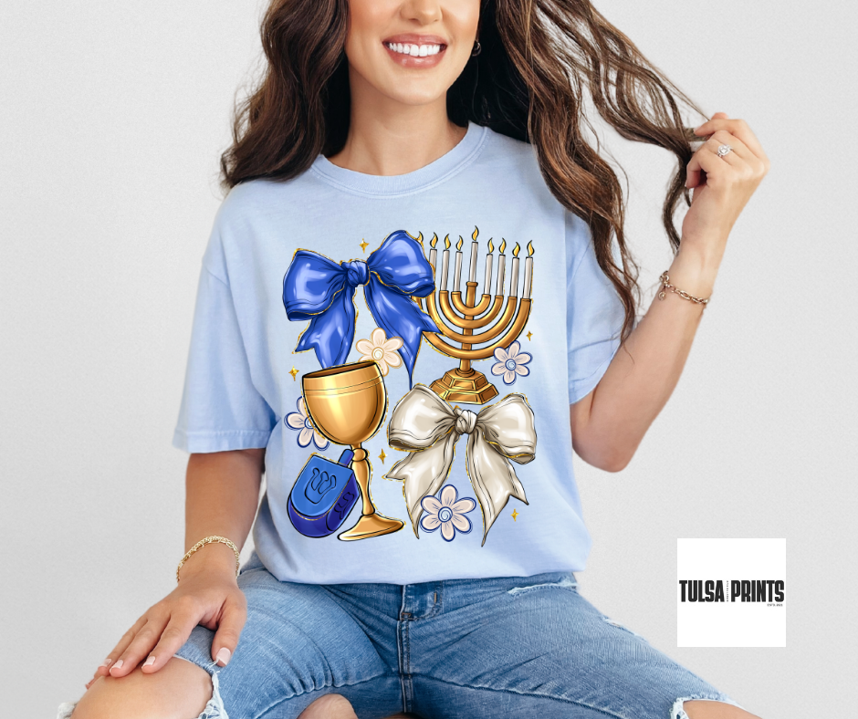 DTF GOLDEN GLOW HANUKKAH TRANSFER