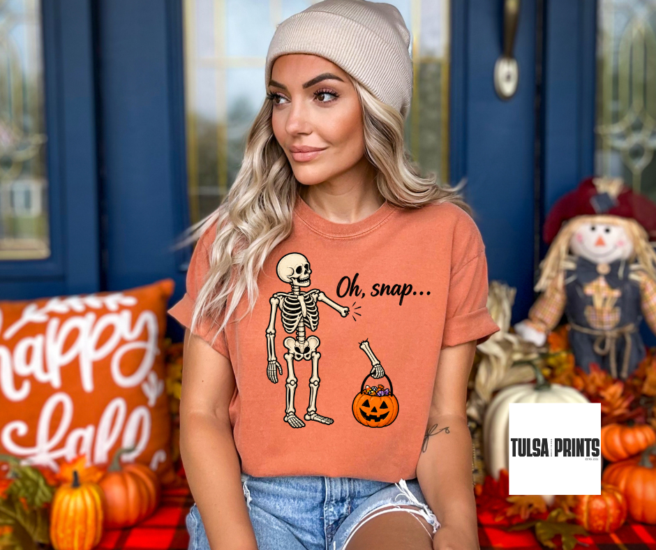 DTF SNAPPED SKELETON TRANSFER