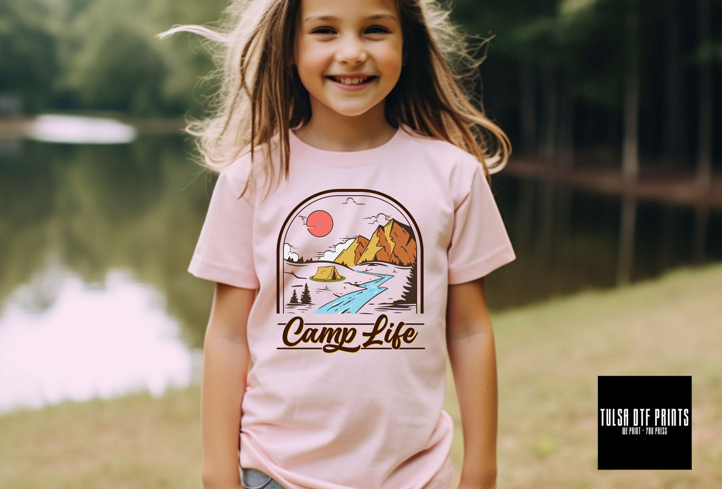 DTF CAMP LIFE RETRO DESIGN TRANSFER