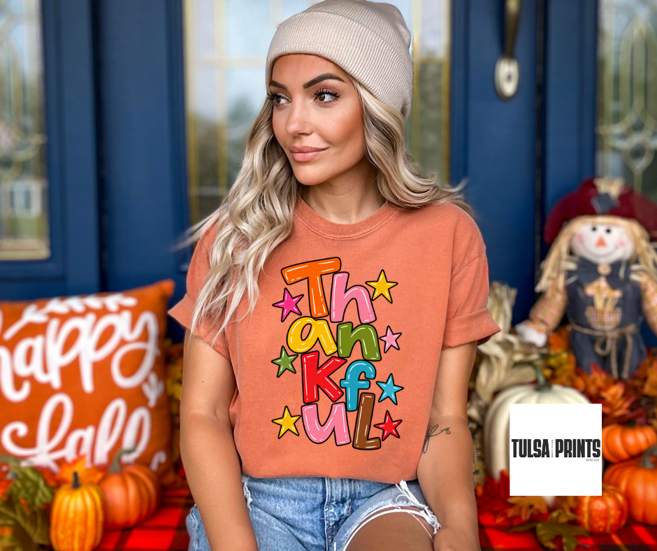 DTF THANKFUL STACKED TRANSFER