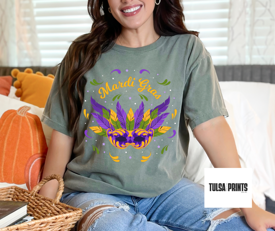 DTF MARDI GRAS MASK 2026 TRANSFER