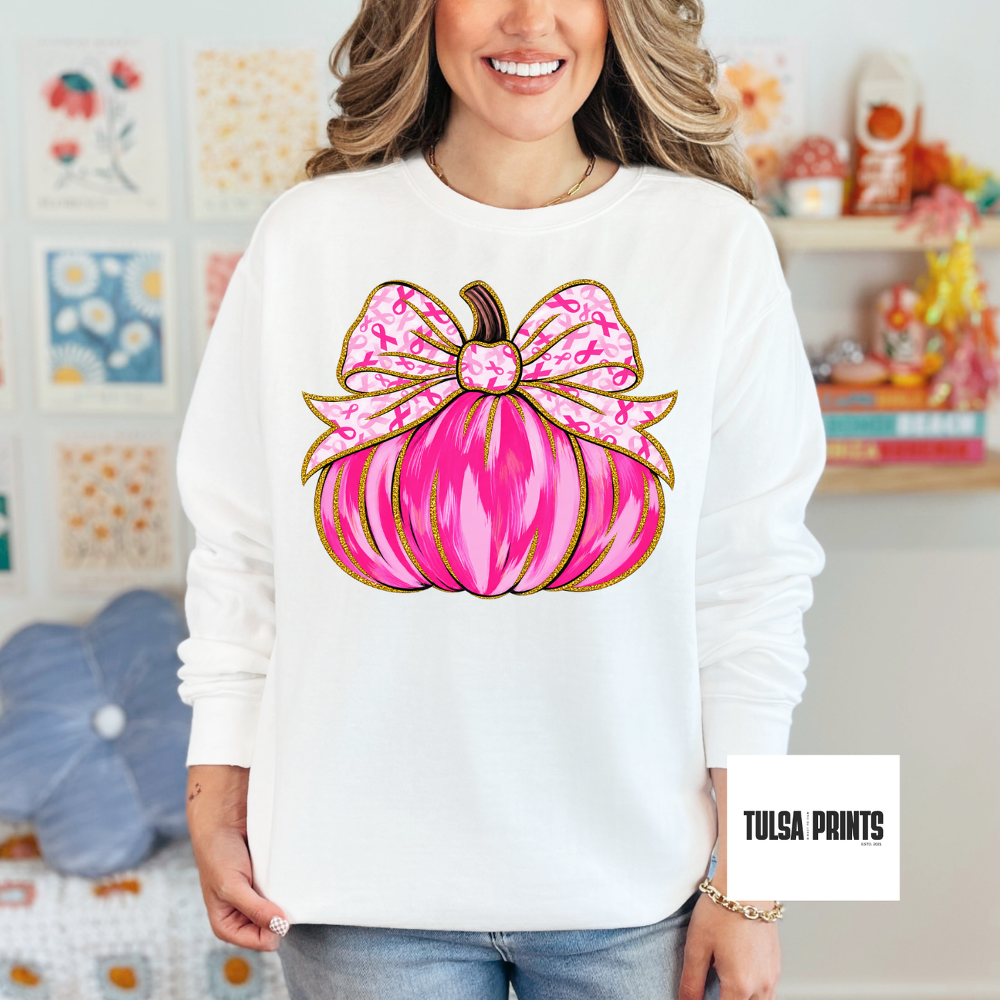 DTF PUMPKIN PINK AWARENESS TRANSFER