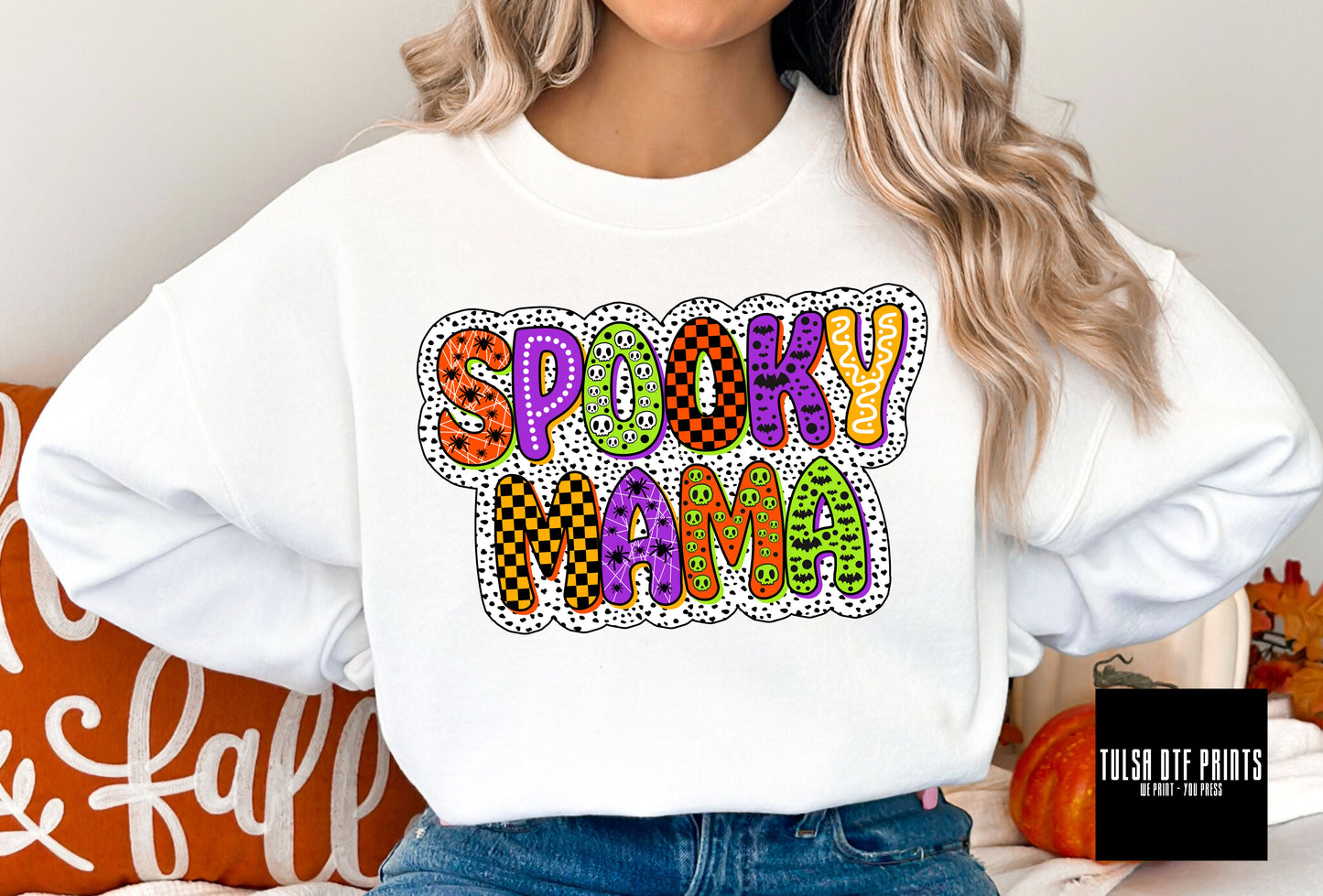 DTF SPOOKY MAMA DALMATIAN PRINTS TRANSFER
