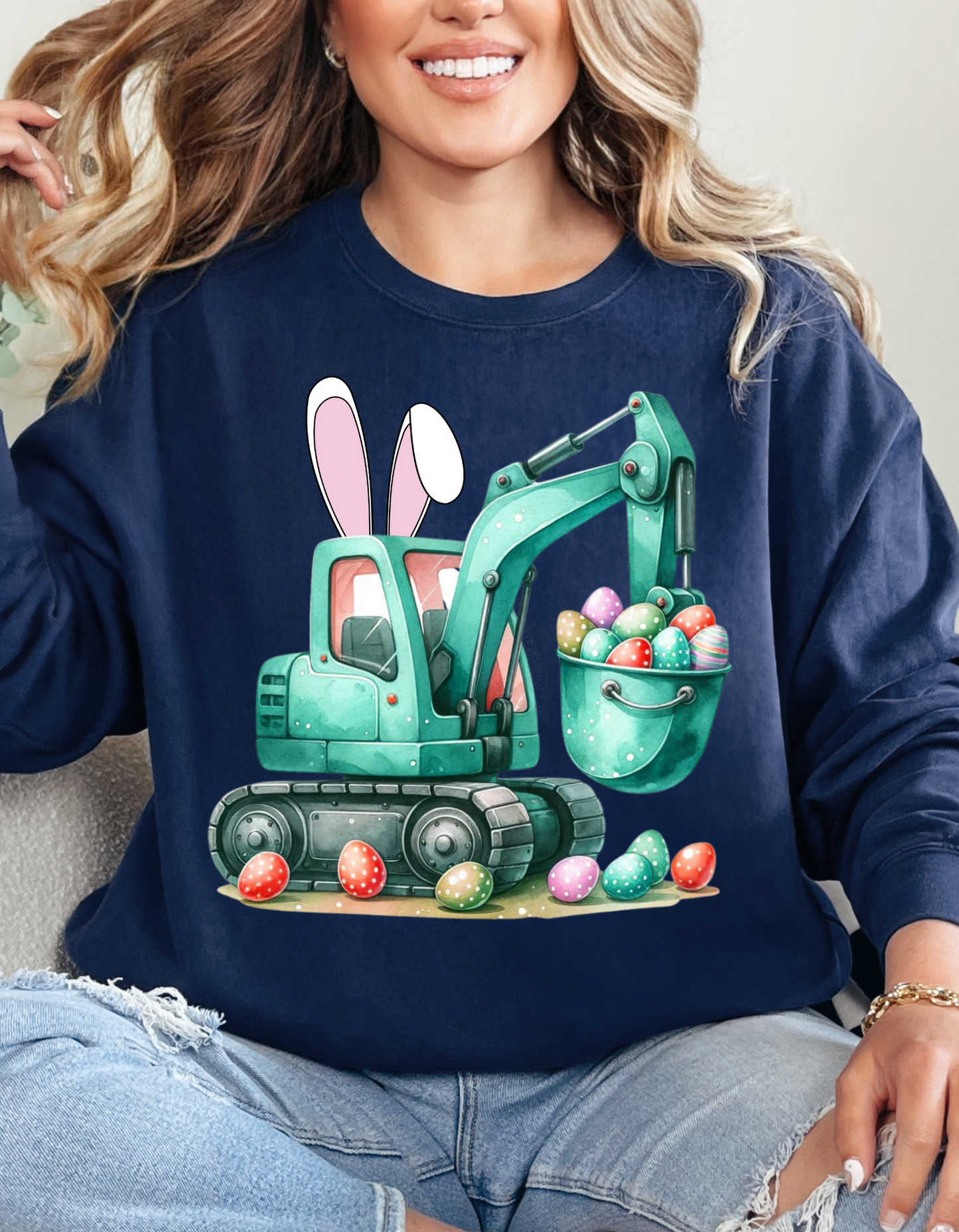 DTF GREEN EASTER EXCAVATOR TRANSFER
