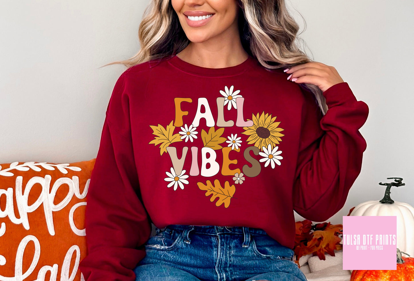 DTF FALL VIBES FLOWERS TRANSFER