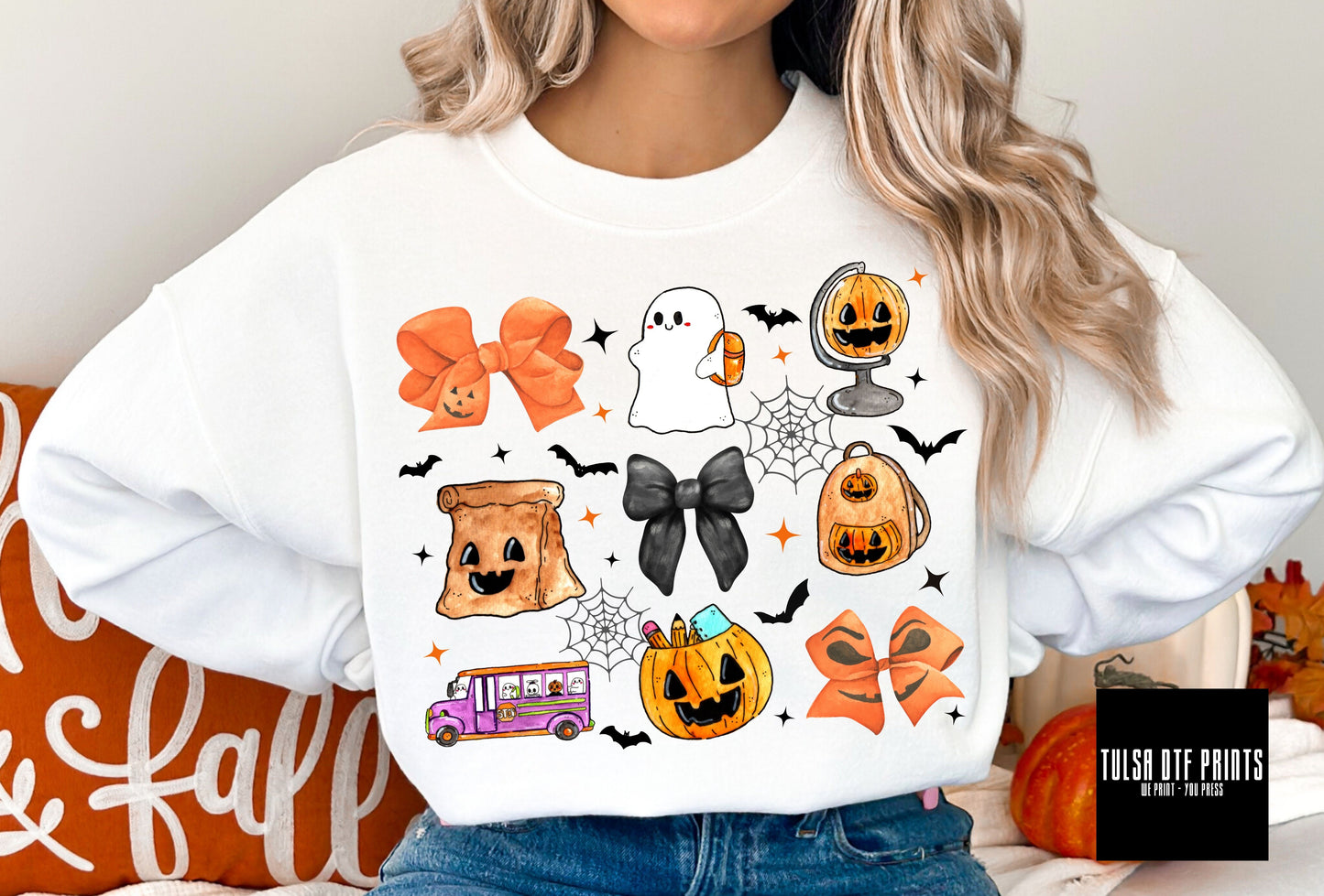 DTF CUTE BACK TO SCHOOL HALLOWEEN COLLAGE TRANSFER