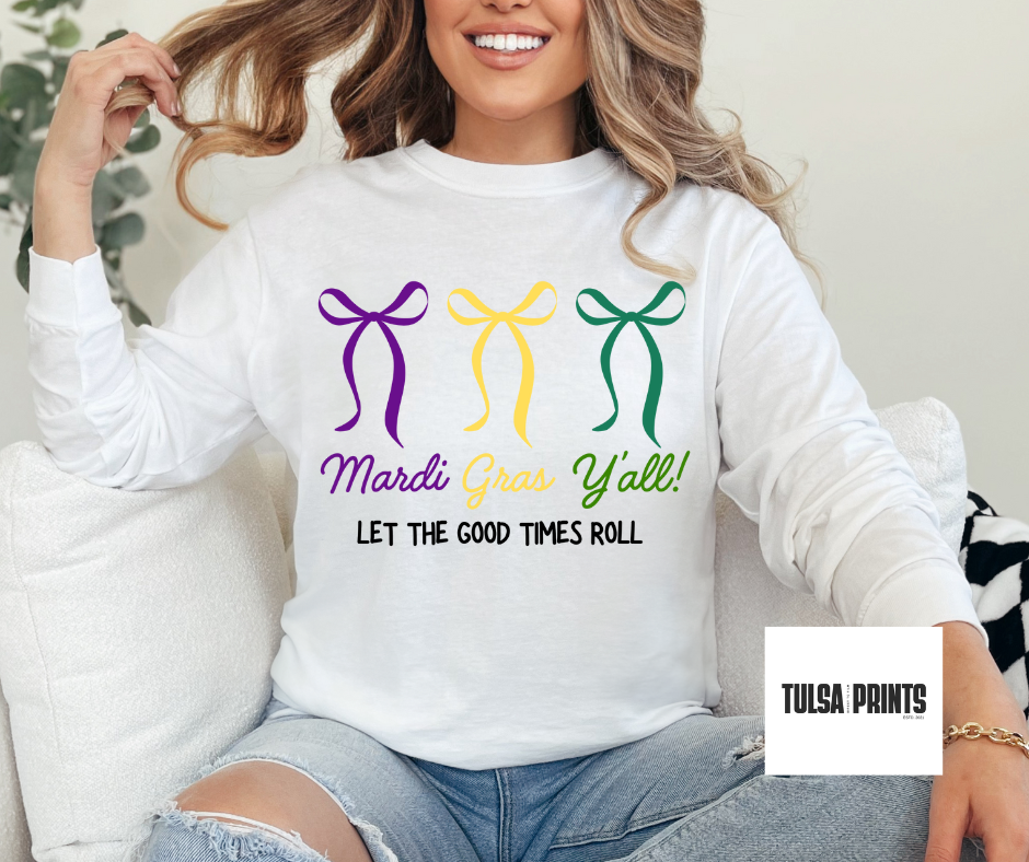 DTF MARDI GRAS TRIPLE BOW TRANSFER