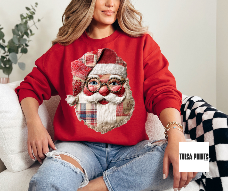 DTF VINTAGE SANTA PATCHWORK TRANSFER