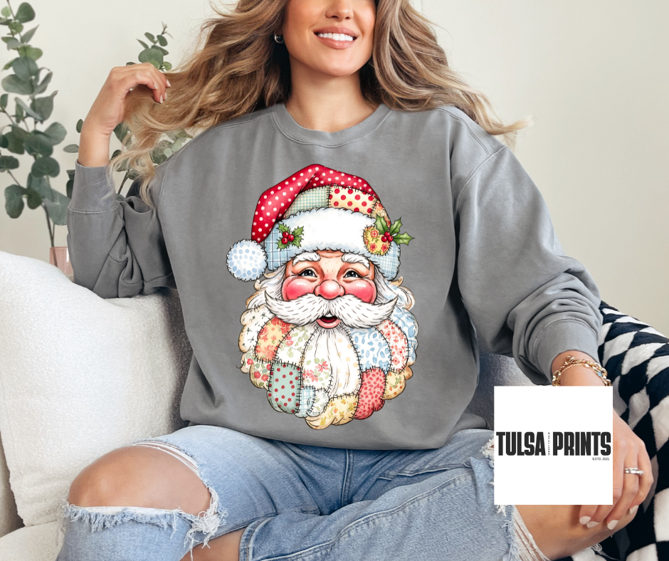 DTF CHRISTMAS SANTA PATCH WORK TRANSFER