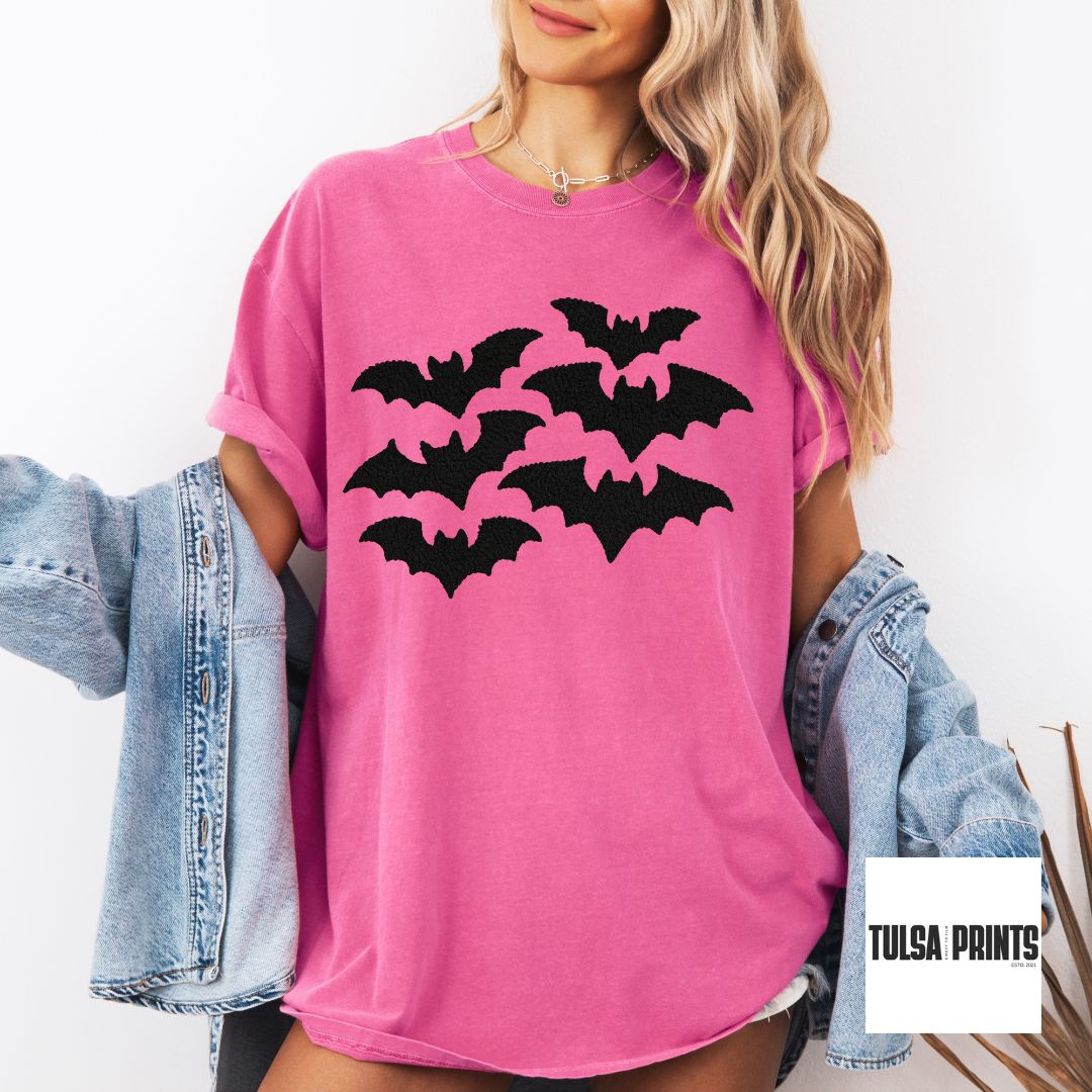 DTF HALLOWEEN BATS FAUX LATCH HOOK TRANSFER
