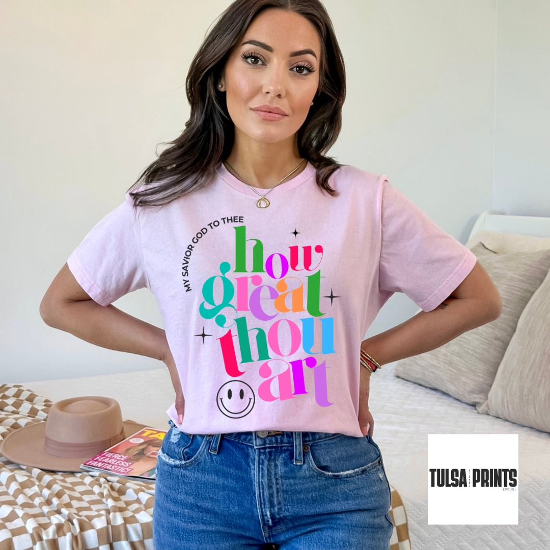 DTF HOW GREAT THOU ART COLORFUL TRANSFER