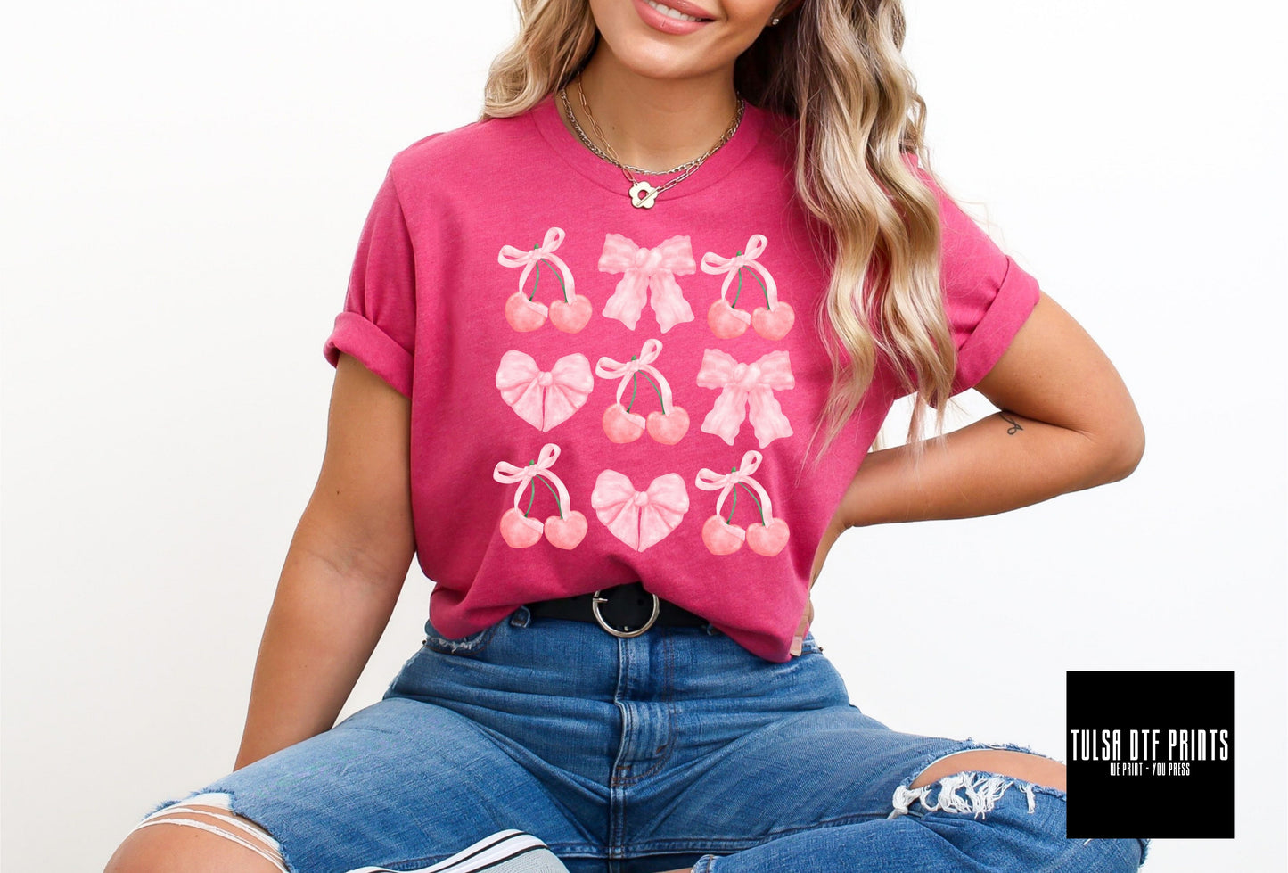 DTF CHERRY HEART COQUETTE TRANSFER