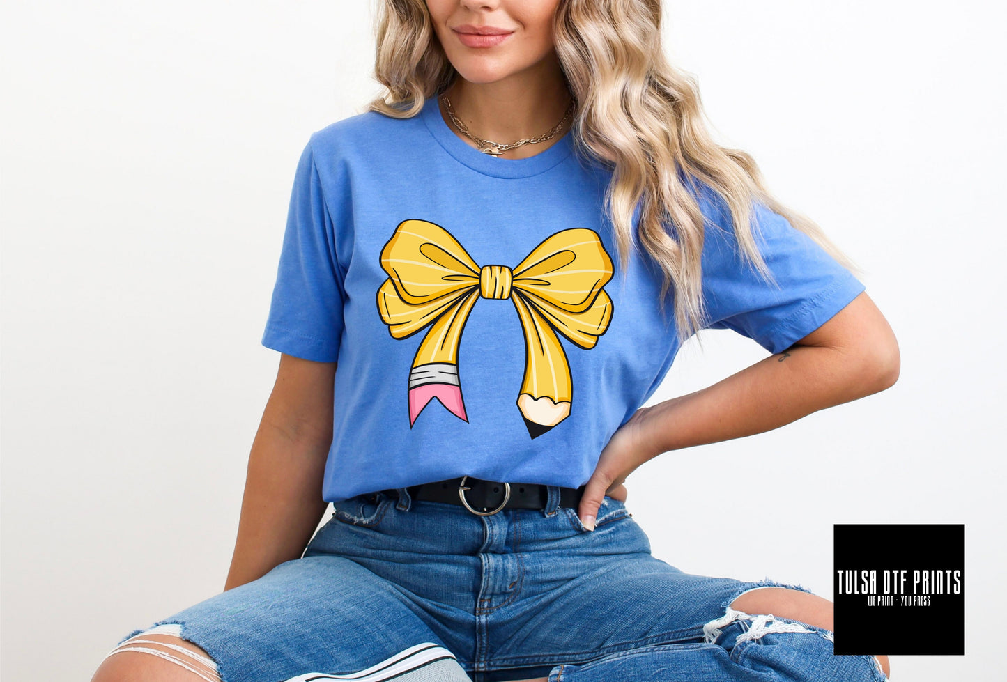 DTF YELLOW PENCIL COQUETTE TRANSFER