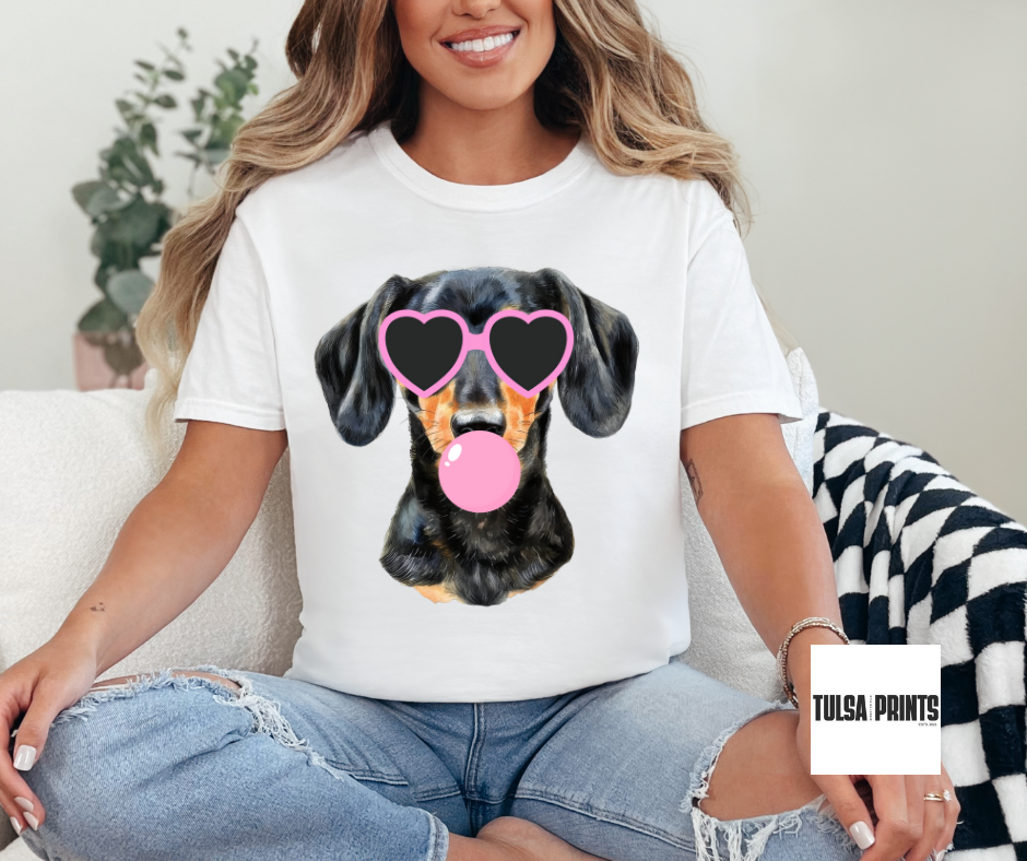 DTF PINK BUBBLE PUP TRANSFER