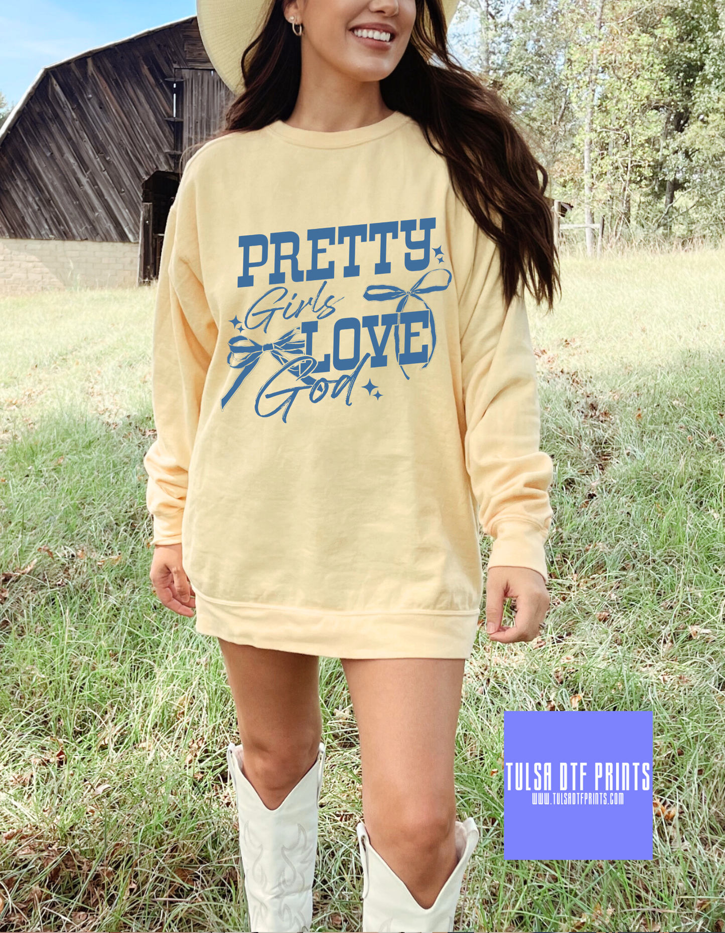 DTF PRETTY GIRLS LOVE GOD TRANSFER