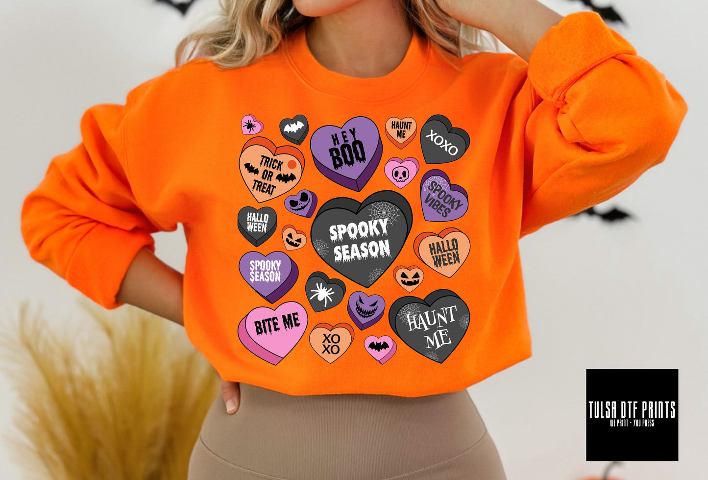 DTF SPOOKY SEASON CANDY HEARTS TRANSFER