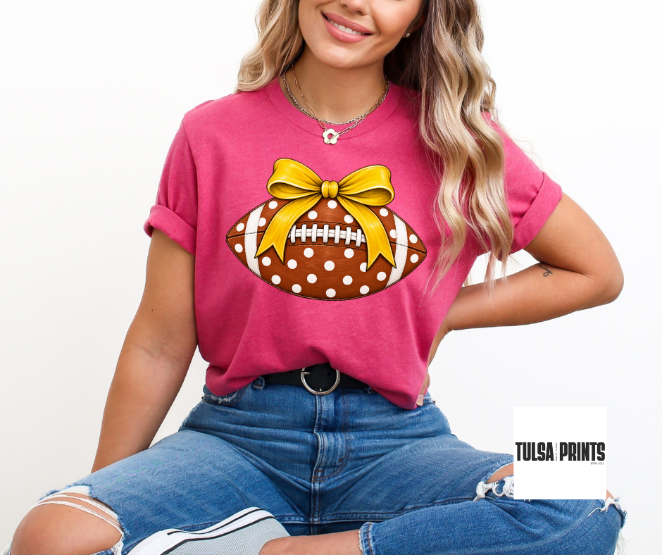 DTF POLKA DOT FOOTBALL (5 COLORS AVAIL.) TRANSFER