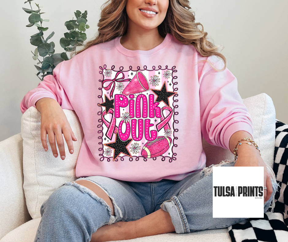 DTF PINK OUT LEO STARS TRANSFER