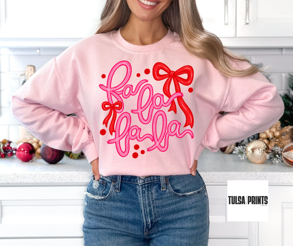 DTF FA LA LA LA BOW TRANSFER