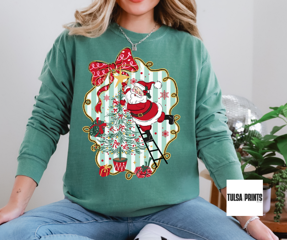DTF SANTA'S SPARKLING TREE TOPPER TRANSFER
