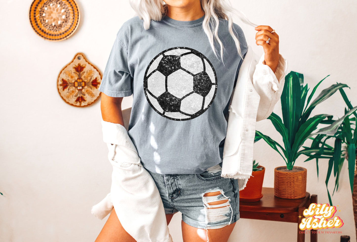 DTF SPORTS BALLS FAUX SEQUIN TRANSFER