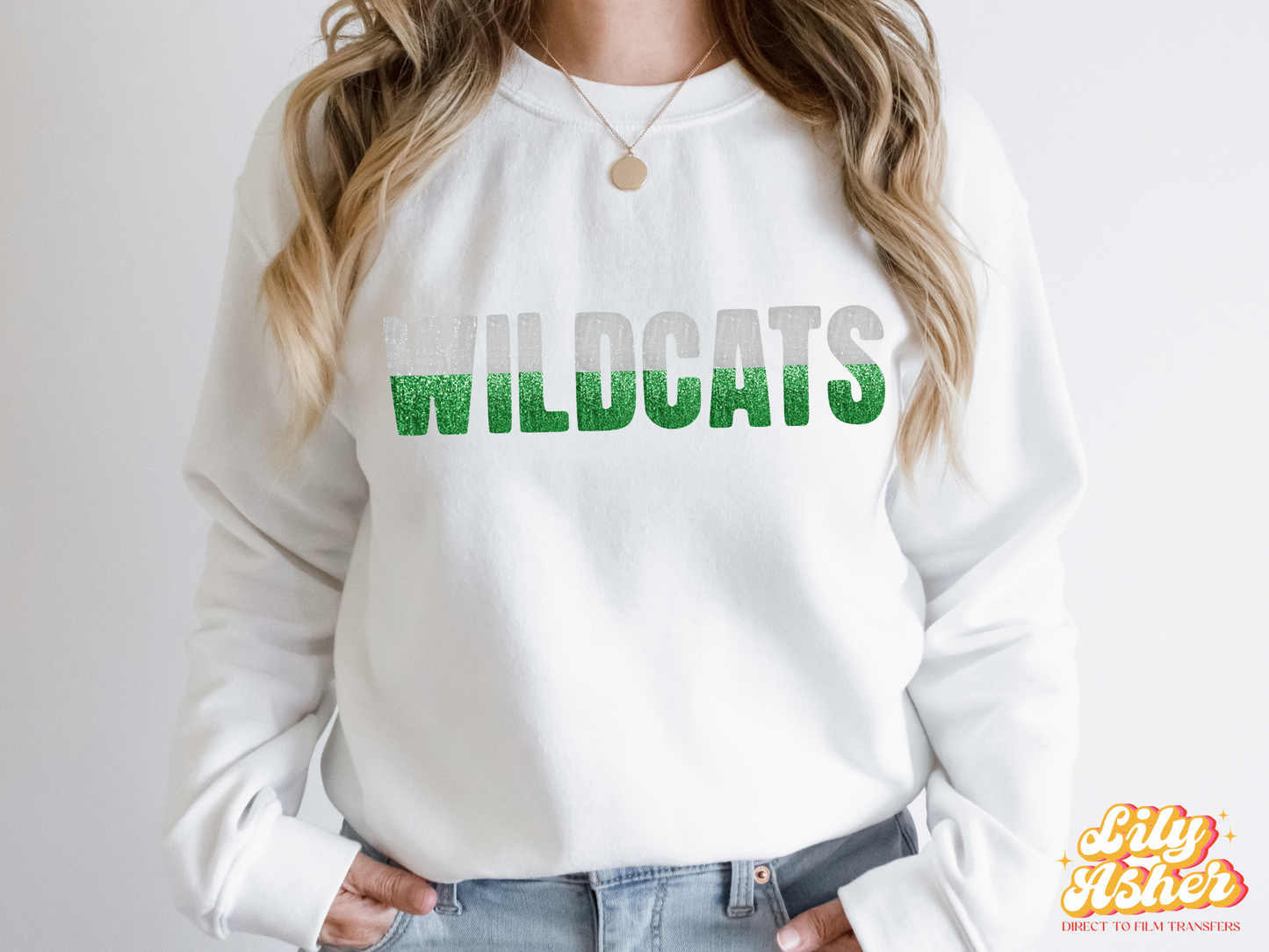 DTF WILDCATS GREEN/WHITE GAME DAY SPLIT DESIGN TRANSFER