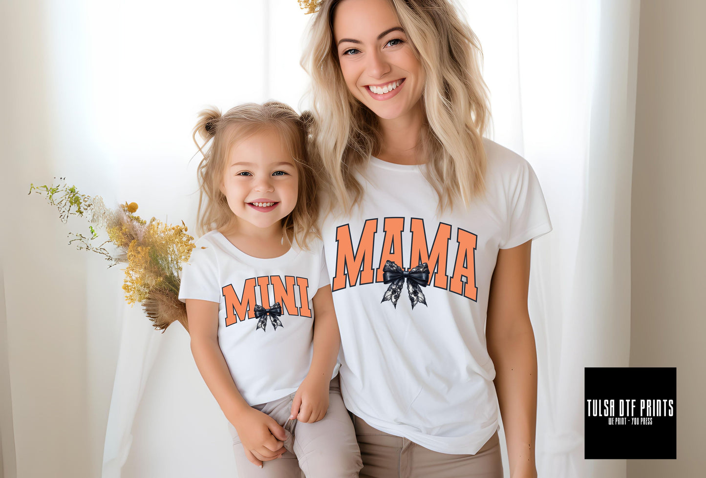 DTF MAMA HALLOWEEEN LACE BOW TRANSFER