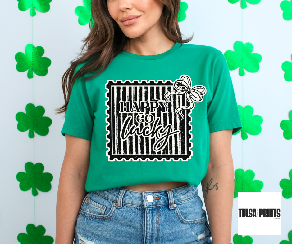 DTF LUCKY POSTCARD STAMP TRANSFER (2 COLORS AVAIL.)