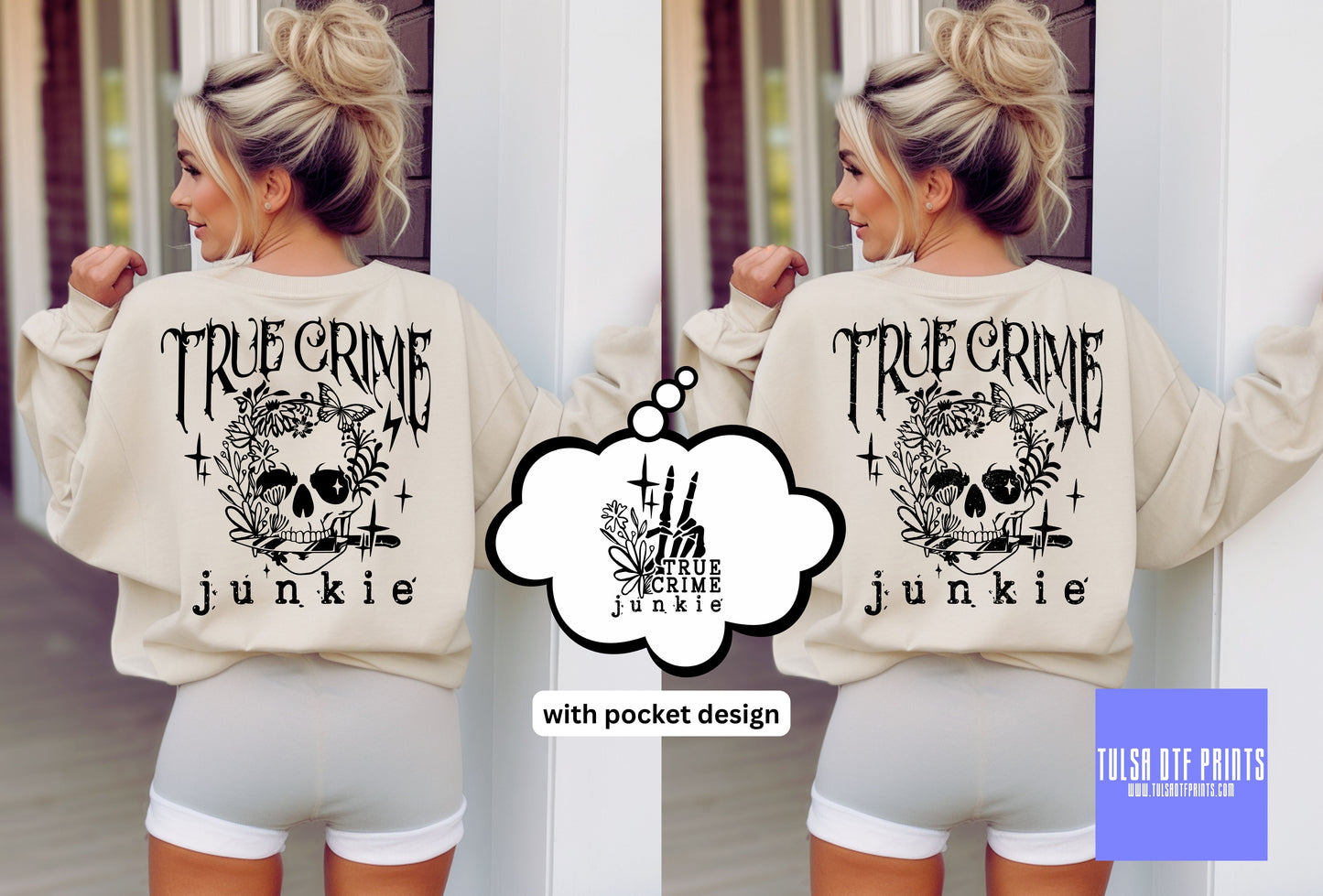 DTF TRUE CRIME JUNKIE BLACK W/ POCKET TRANSFER
