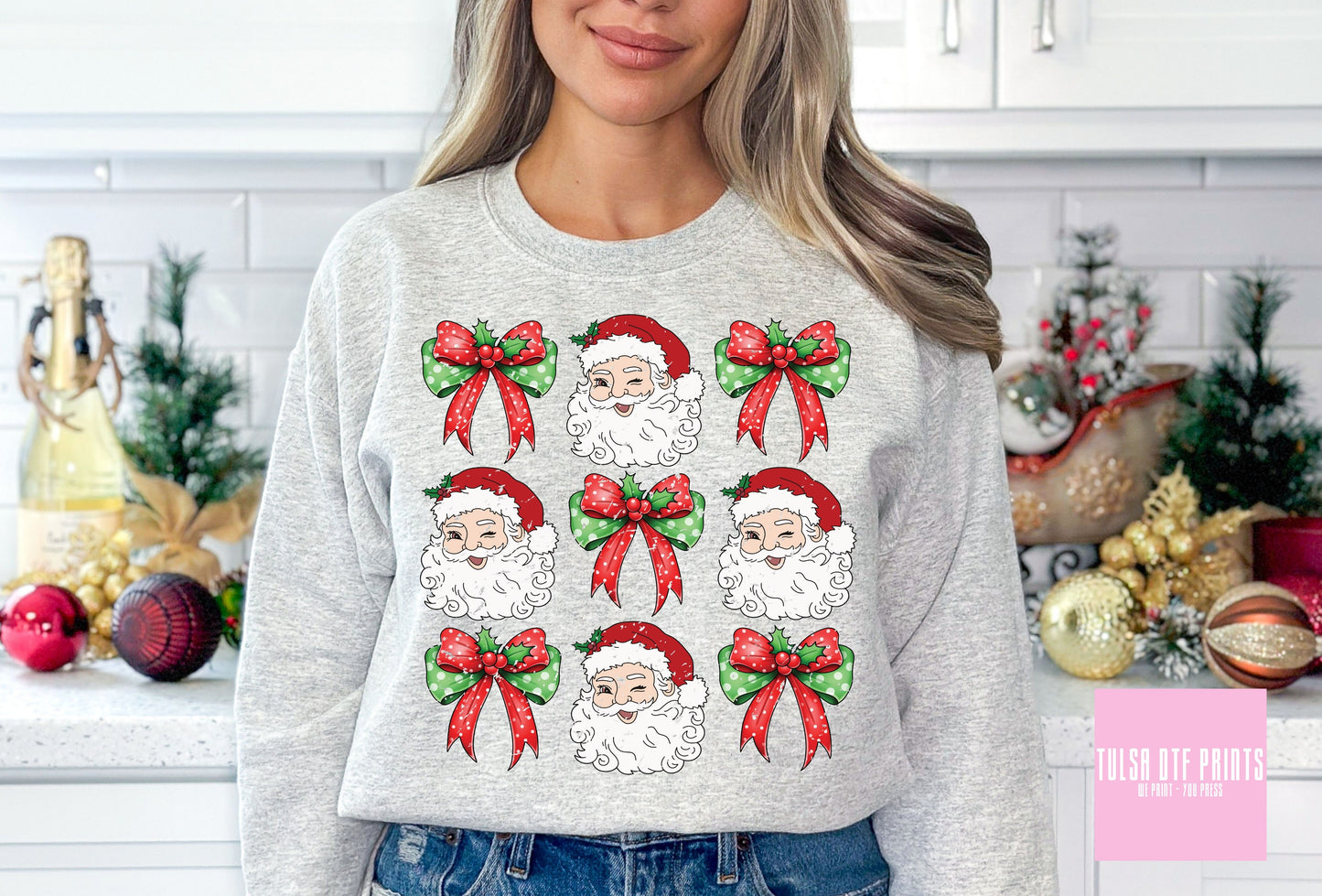 DTF SANTA COQUETTE COLLAGE (2 COLORS AVAIL.) TRANSFER