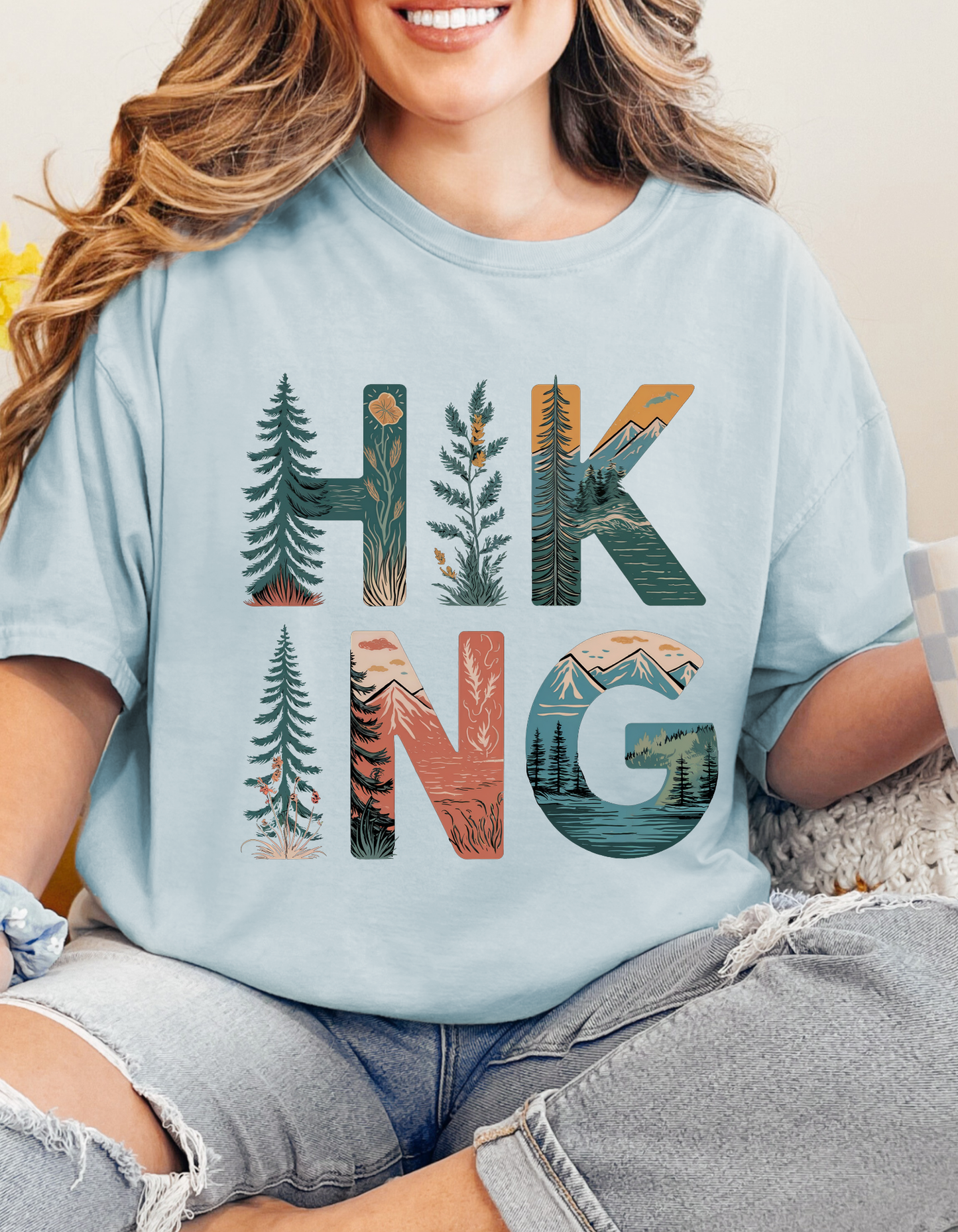 DTF HIKING LETTERS WITH NATURE TRANSFER