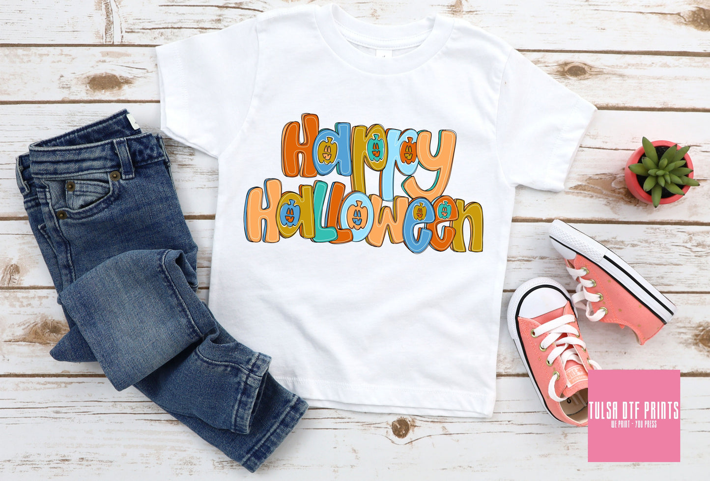 DTF HAPPY HALLOWEEN BUBBLE LETTERS (2 COLORS AVAL.) TRANSFER