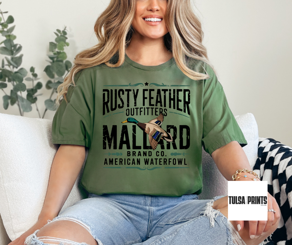 DTF RUSTY FEATHER OUTFITTERS TRANSFER