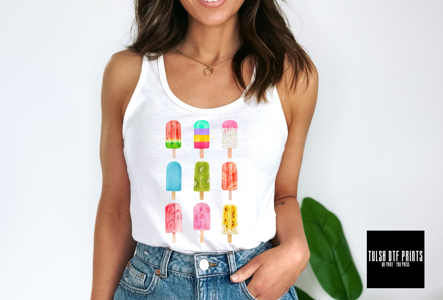 DTF SUMMER POPSICLES WATERCOLOR COLLAGE TRANSFER