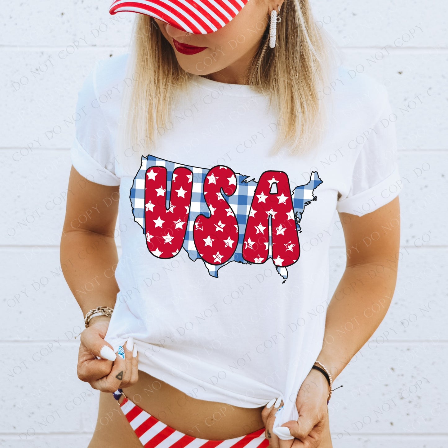 DTF USA GINGHAM/STARS TRANSFER