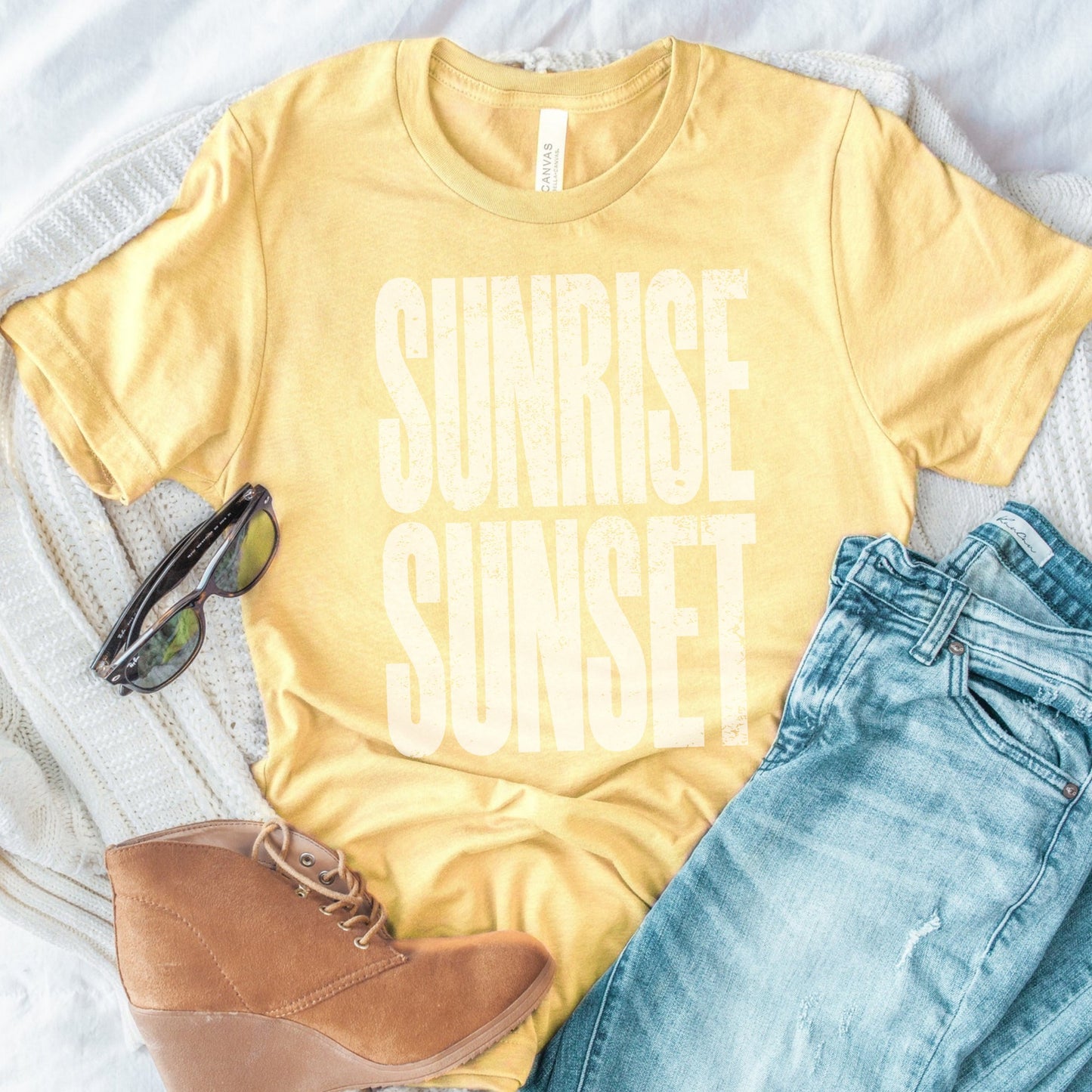 DTF Sunrise Sunset Super Faded Distressed transfer