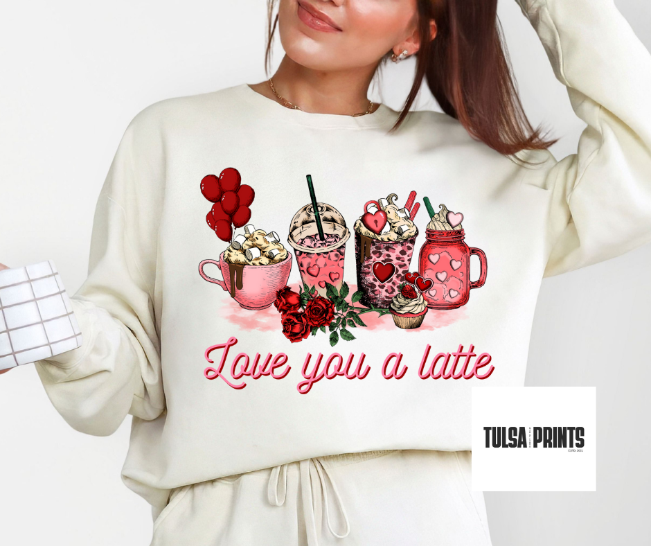 DTF VALENTINES LATTE TRANSFER