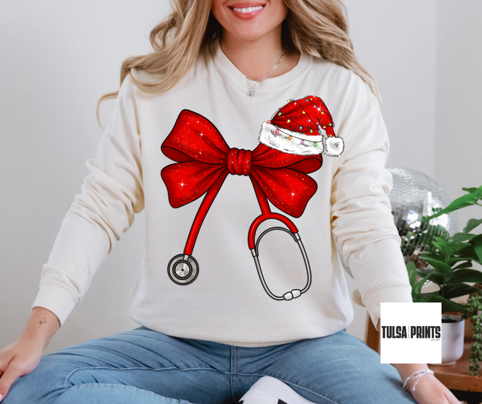 DTF TWINKLE LIGHTS NURSE BOW TRANSFER