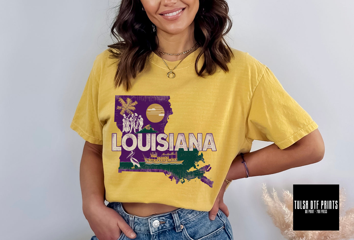 DTF LOUISIANA RETRO TRAVEL STATE TRANSFER