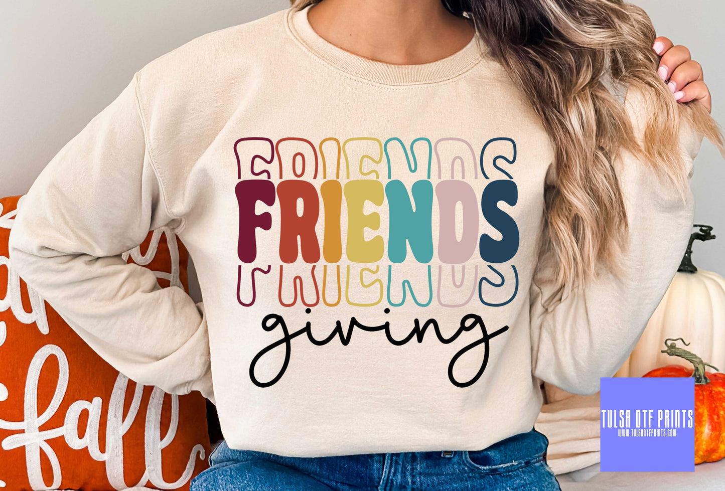 DTF FRIENDSGIVING BUBBLE STACKED TRANSFER
