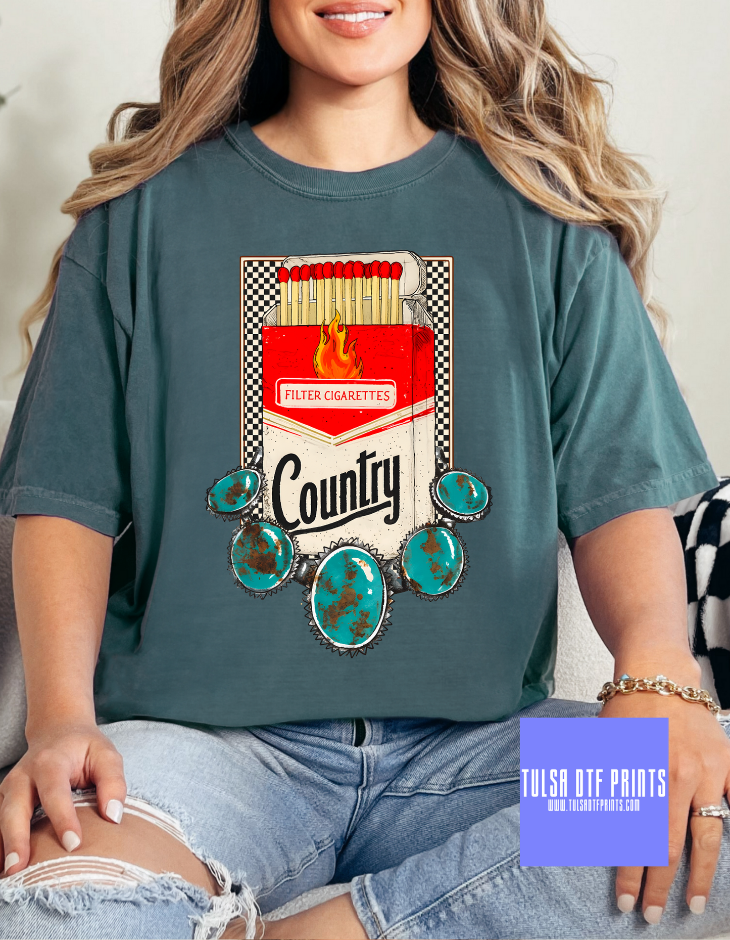 DTF COUNTRY CHECKERED TRANSFER