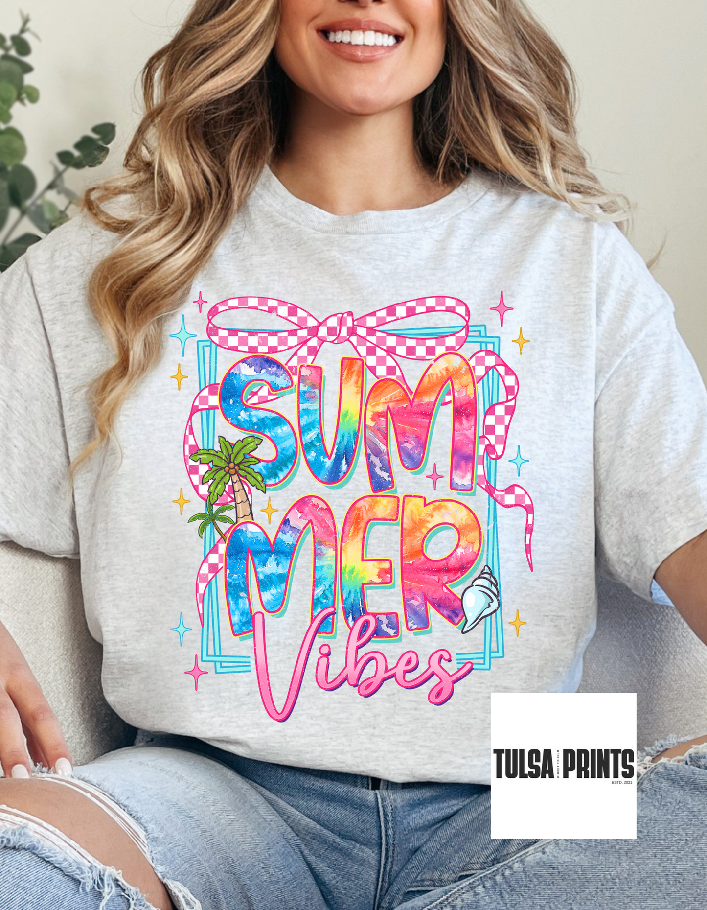 DTF SUMMER VIBES BOW TRANSFER