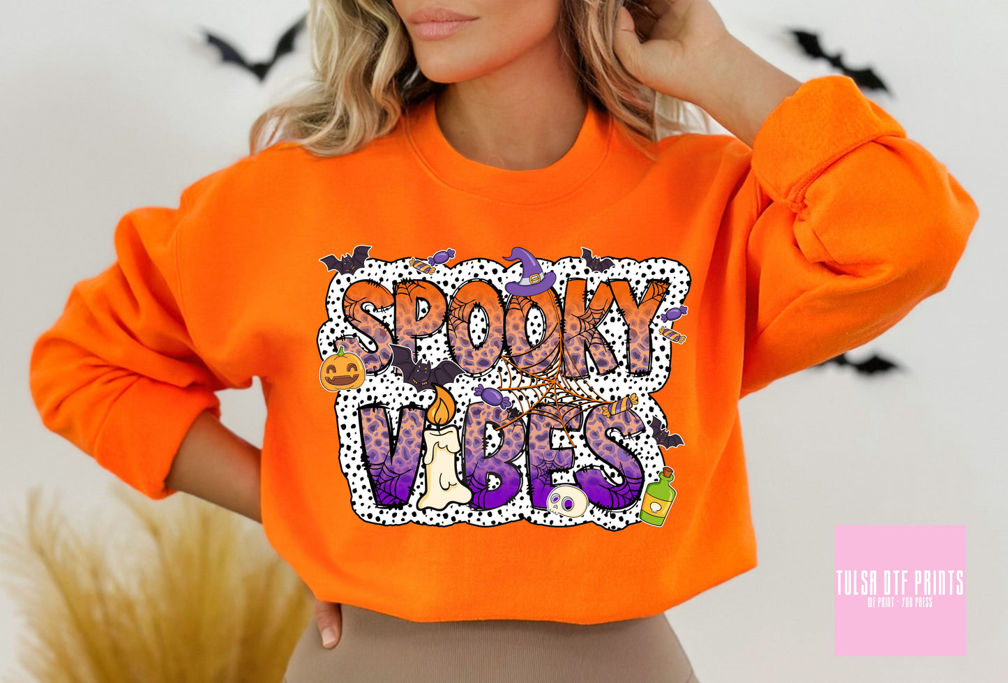 DTF SPOOKY VIBES DALMATIAN PRINT TRANSFER