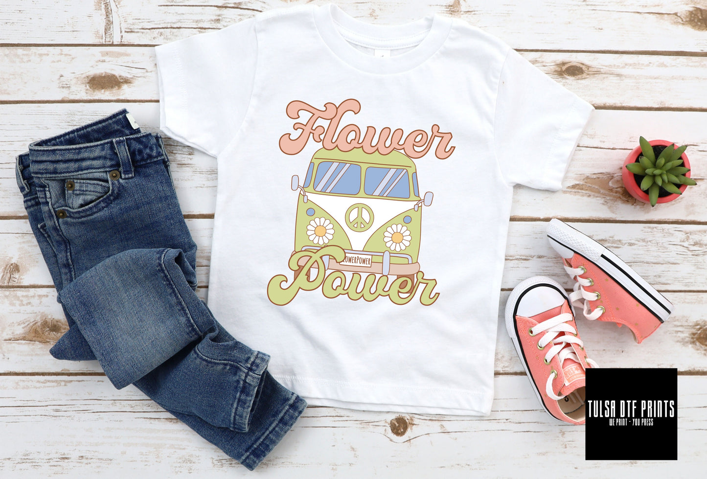 DTF FLOWER POWER RETRO TRANSFER
